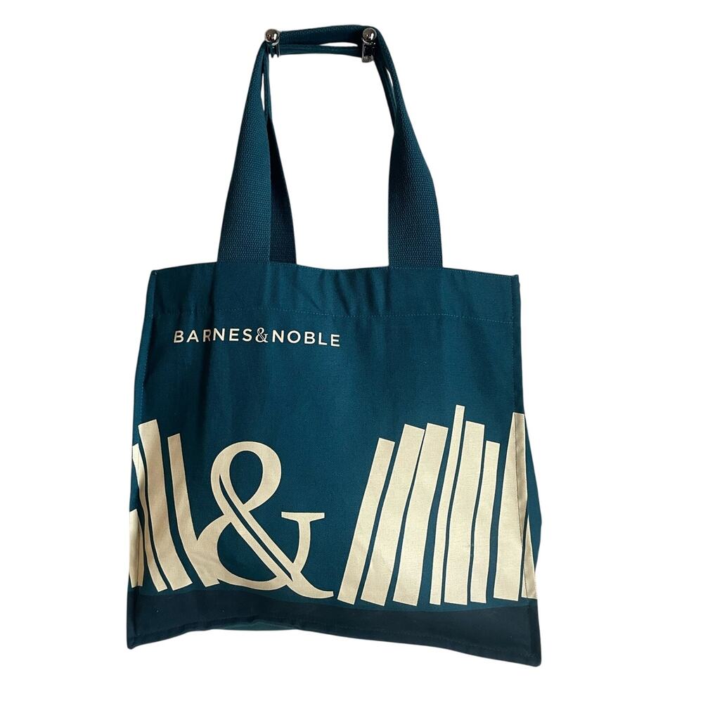 Barnes & Noble Green & White Canvas Tote Bag